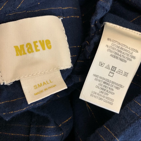 Anthropologie Maeve High Neck Peasant Striped Top Small - Picture 10 of 10